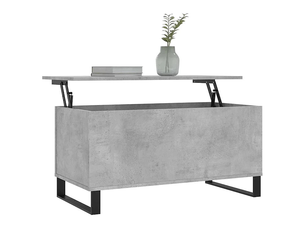 Table basse Gris béton 90x44,5x45 cm Bois d'ingénierie