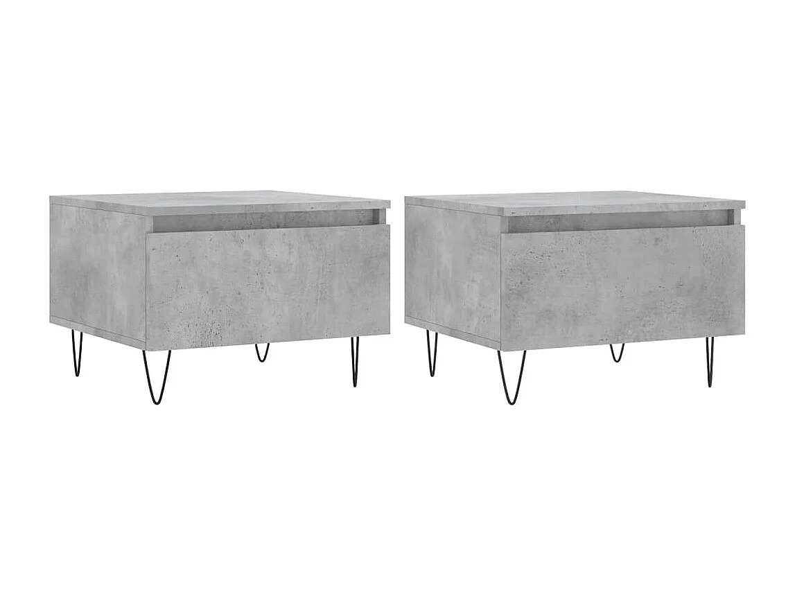 Tables basses 2 pcs gris béton 50x46x35 cm bois d'ingénierie