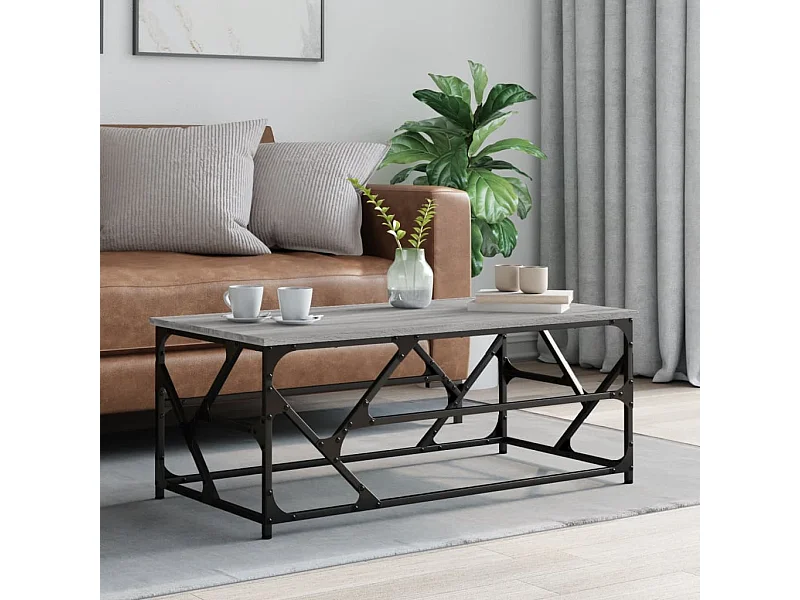 Mesa de centro 100x50x40cm derivados de madeira cinzento sonoma