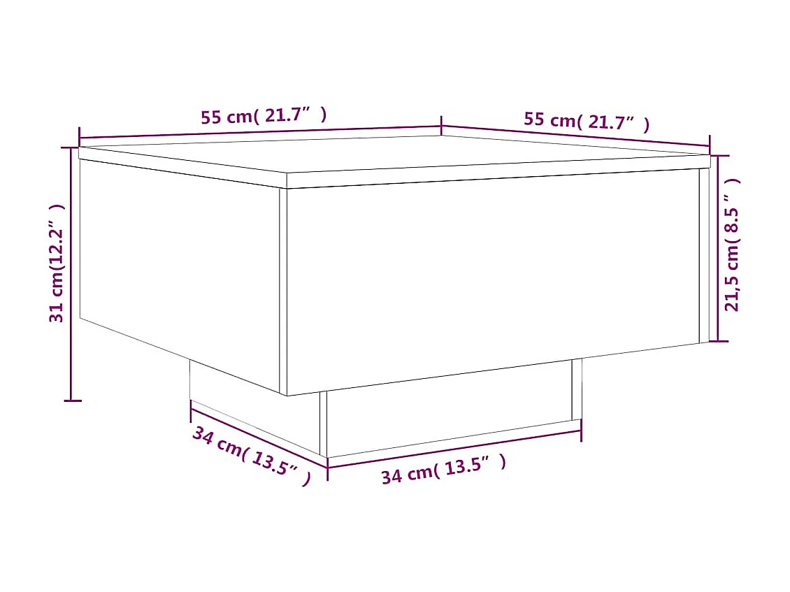 Couchtisch Schwarz 55x55x31 cm Holzwerkstoff