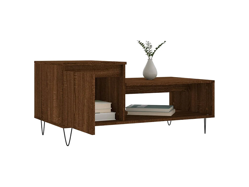 Table basse Chêne marron 100x50x45 cm Bois d'ingénierie