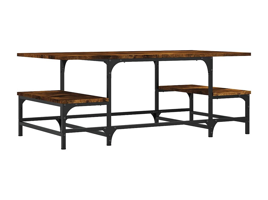 Table basse chêne fumé 100x50,5x40 cm bois d'ingénierie