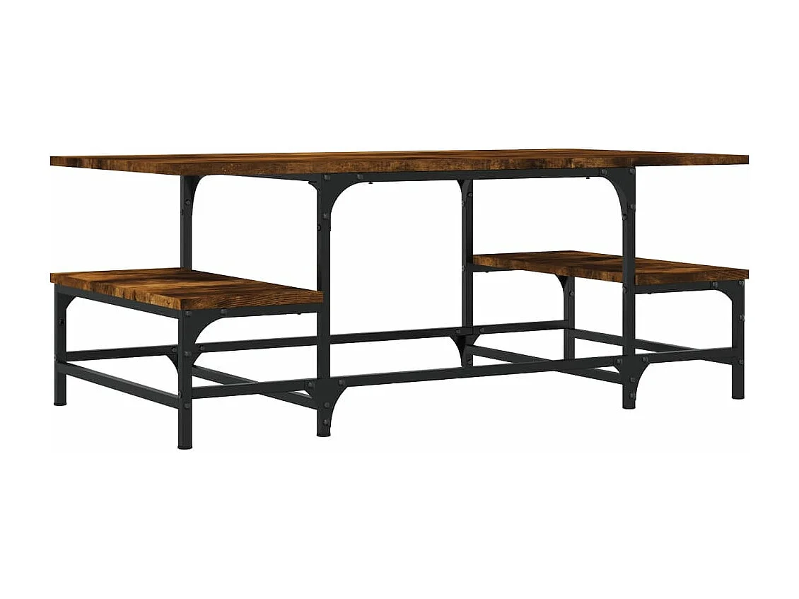 Table basse chêne fumé 100x50,5x40 cm bois d'ingénierie