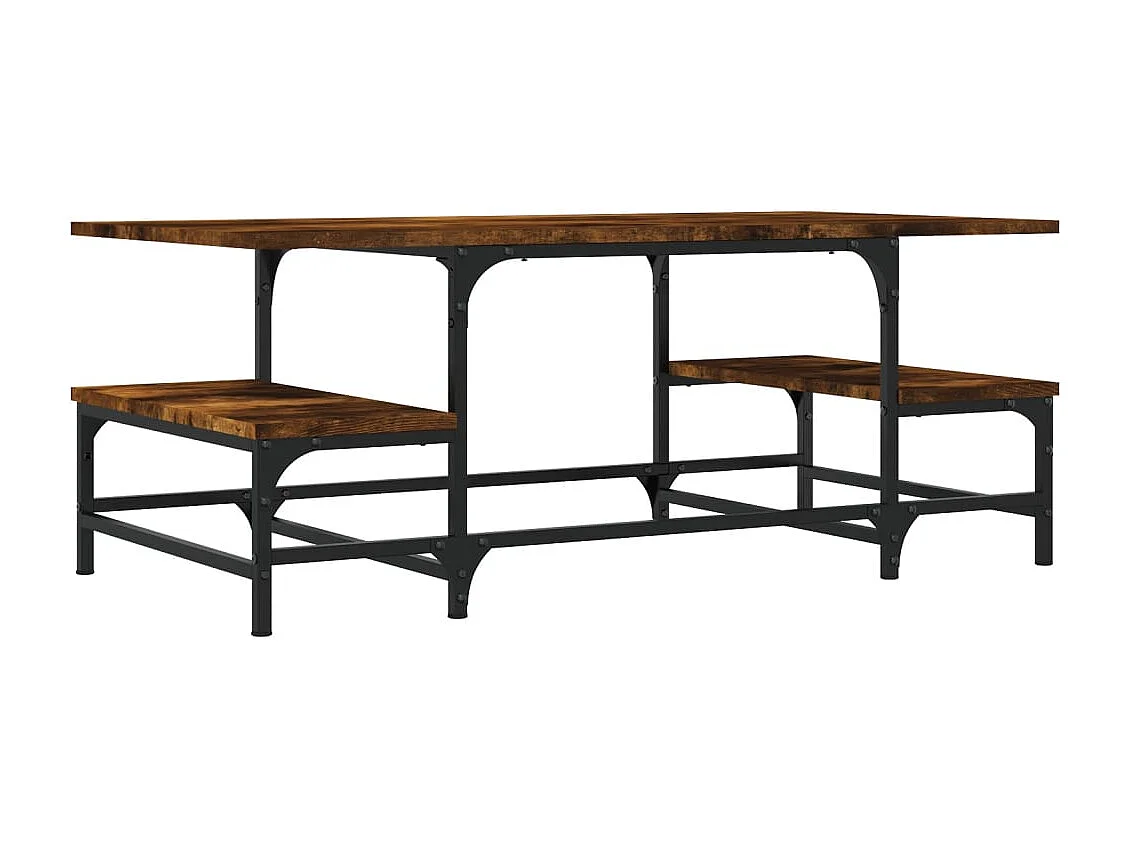 Table basse chêne fumé 100x50,5x40 cm bois d'ingénierie