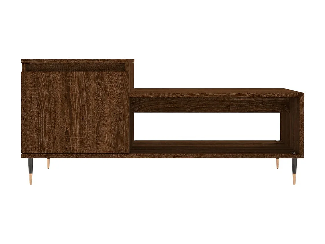 Mesa de centro madera contrachapada roble marrón 100x50x45 cm