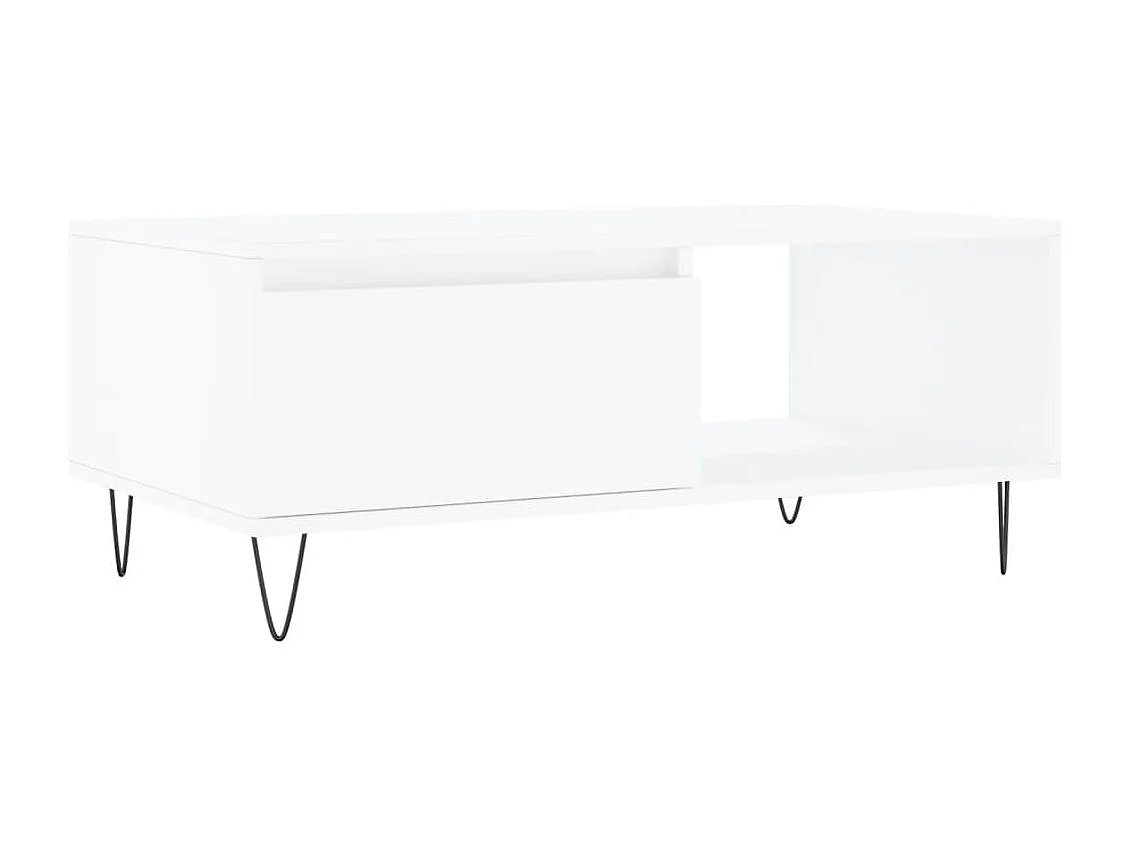 Table basse Blanc 90x50x36,5 cm Bois d'ingénierie