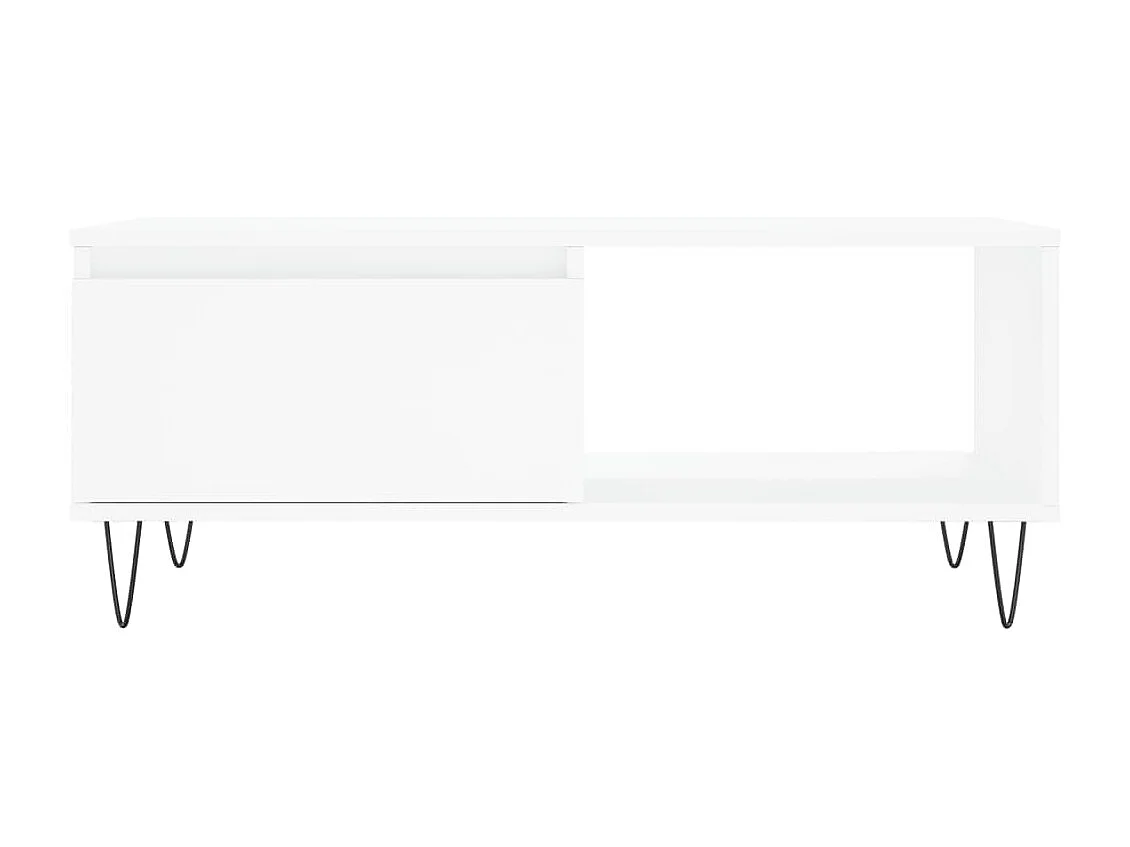 Table basse Blanc 90x50x36,5 cm Bois d'ingénierie