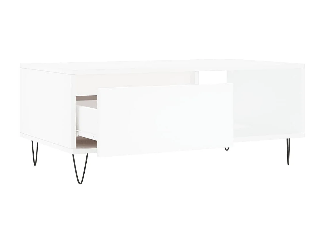 Table basse Blanc 90x50x36,5 cm Bois d'ingénierie