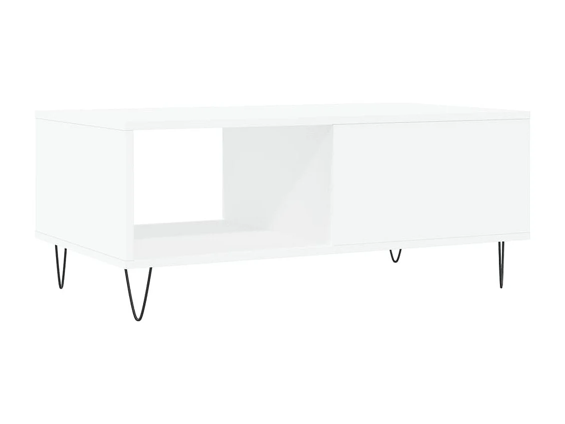 Table basse Blanc 90x50x36,5 cm Bois d'ingénierie