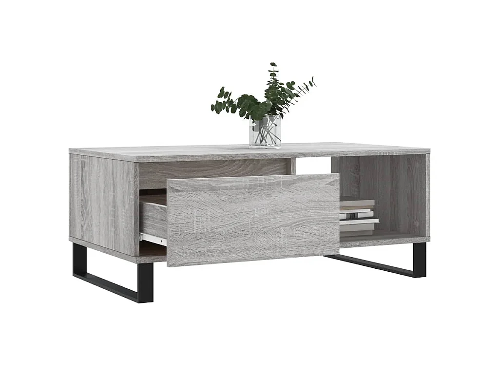 Salontafel 90x50x36,5 cm bewerkt hout grijs sonoma