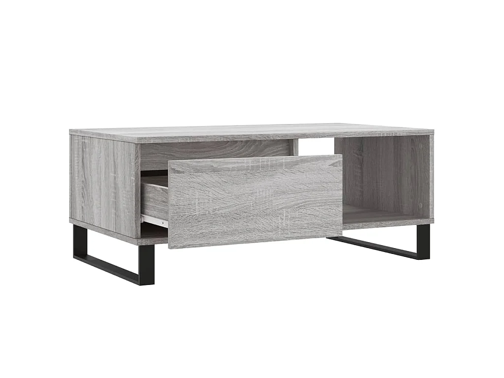 Salontafel 90x50x36,5 cm bewerkt hout grijs sonoma