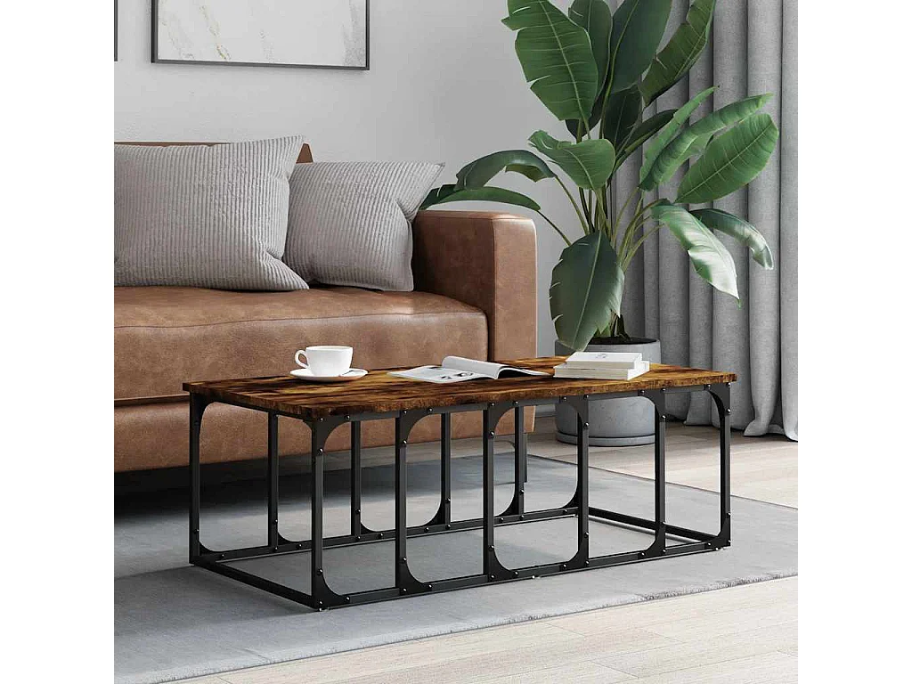 Mesa de centro 100x50x35,5 cm derivados madeira carvalho fumado