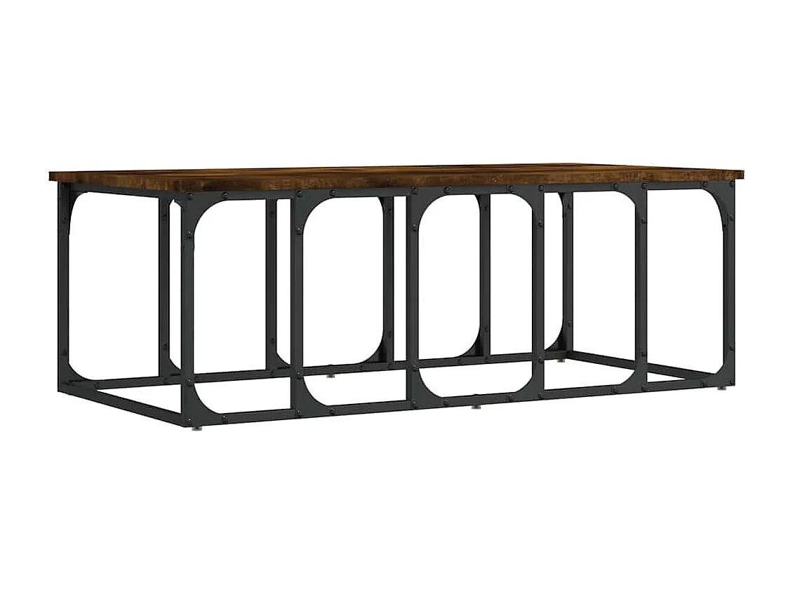 Salontafel 100x50x35,5 cm bewerkt hout gerookt eikenkleurig