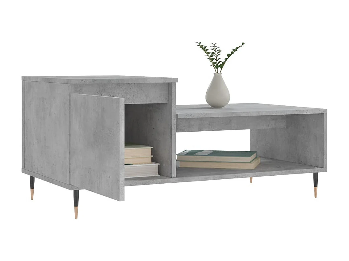 Table basse Gris béton 100x50x45 cm Bois d'ingénierie