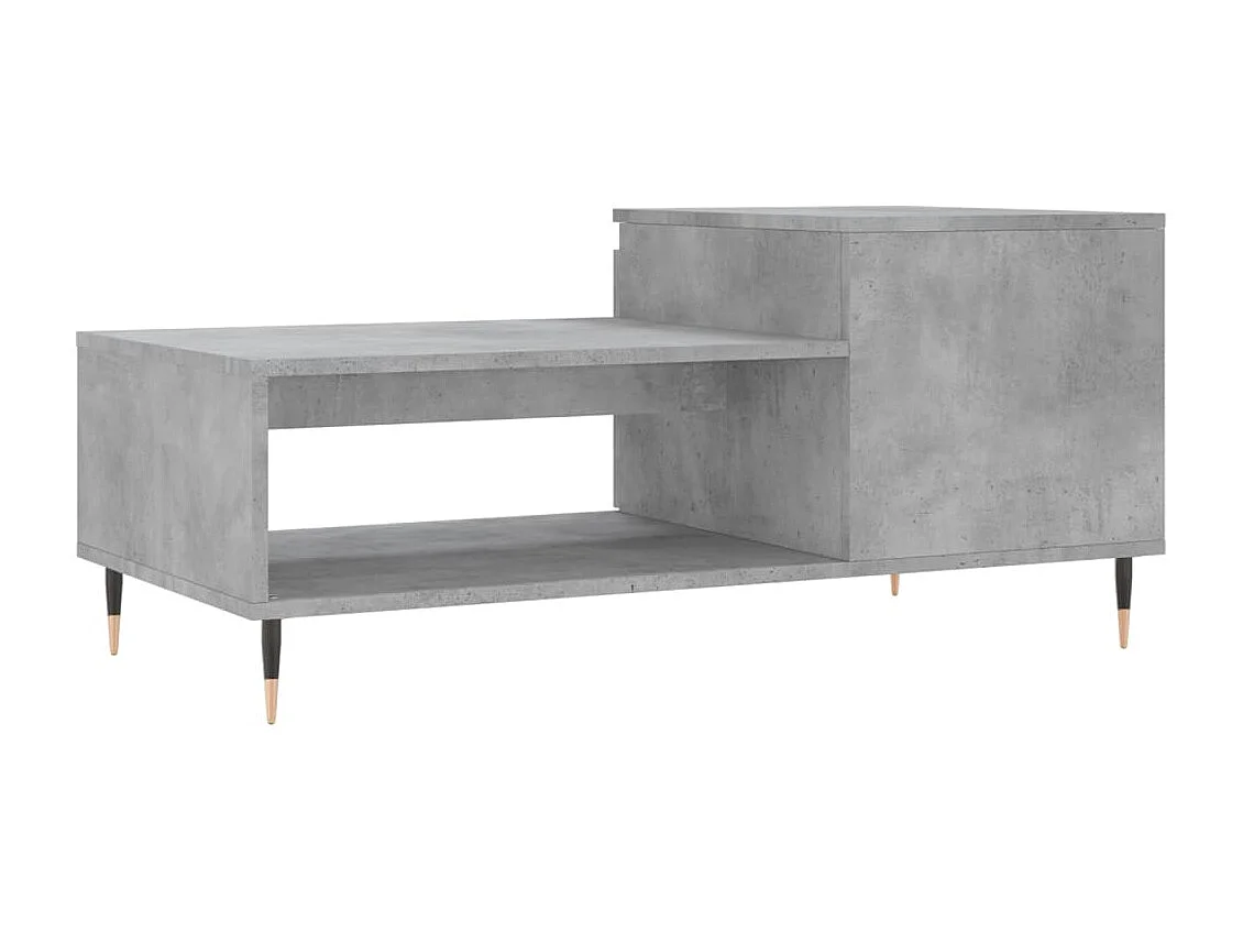 Table basse Gris béton 100x50x45 cm Bois d'ingénierie