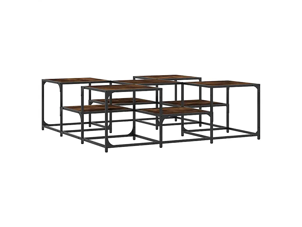 Mesa de centro madera de ingeniería roble ahumado 121x121x40 cm