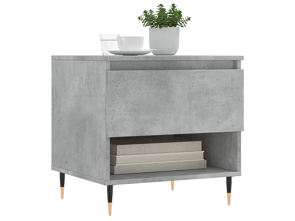 Mesa de centro madera de ingeniería gris hormigón 50x46x50 cm