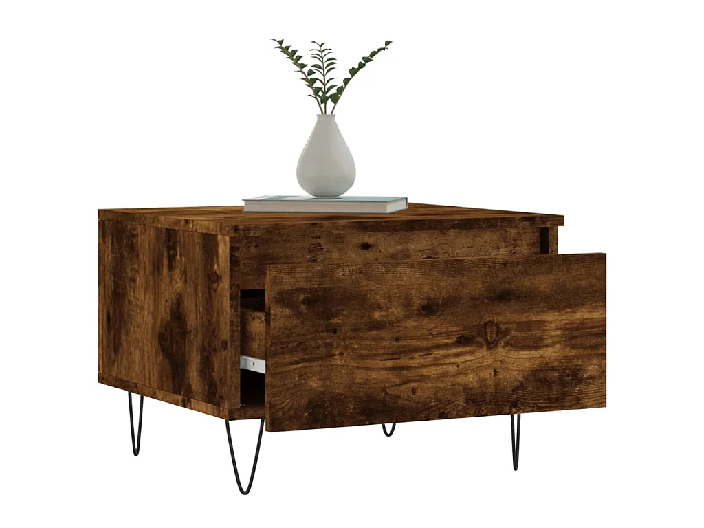 Tables basses 2 pcs chêne fumé 50x46x35 cm bois d'ingénierie