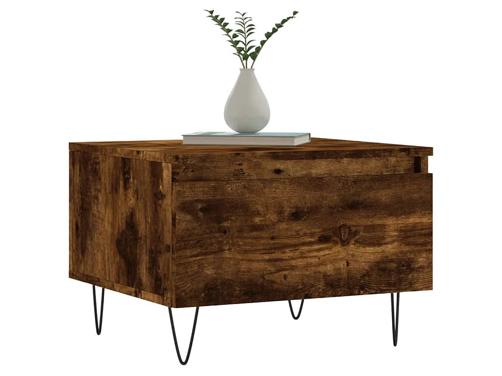 Salontafels 2 st 50x46x35 cm bewerkt hout gerookt eikenkleurig