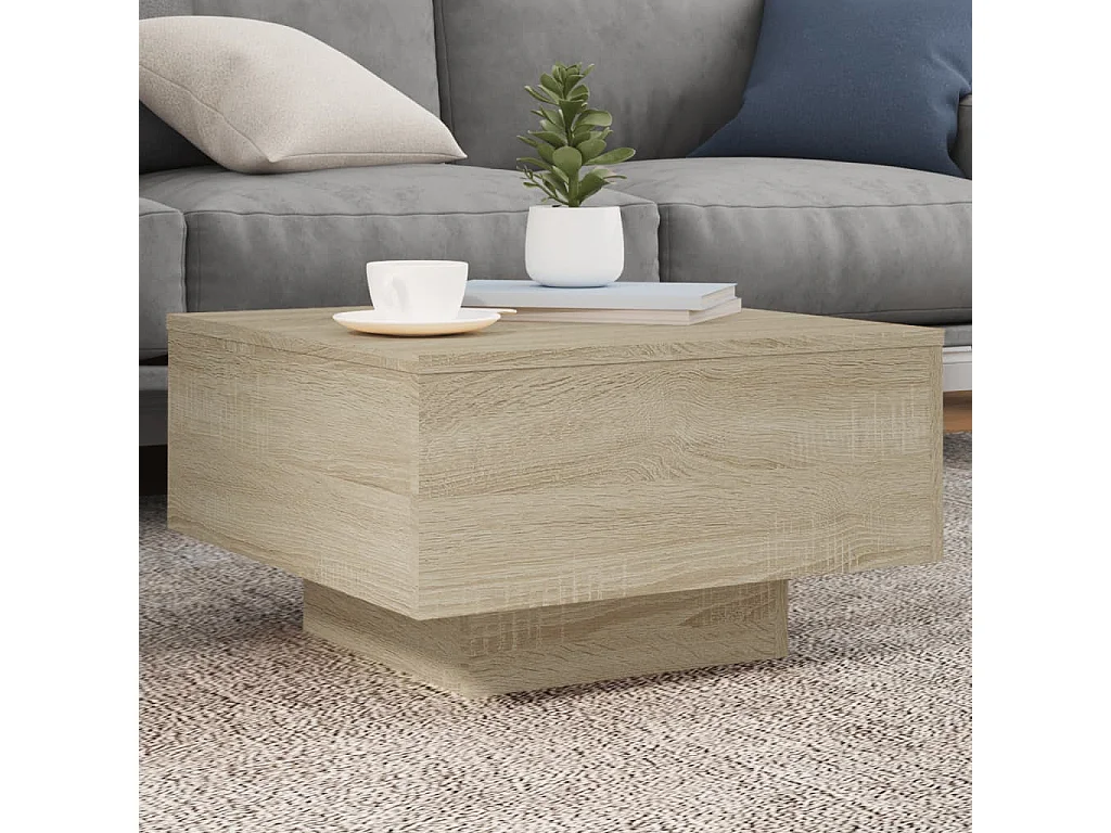 Salontafel 55x55x31 cm bewerkt hout sonoma eikenkleurig