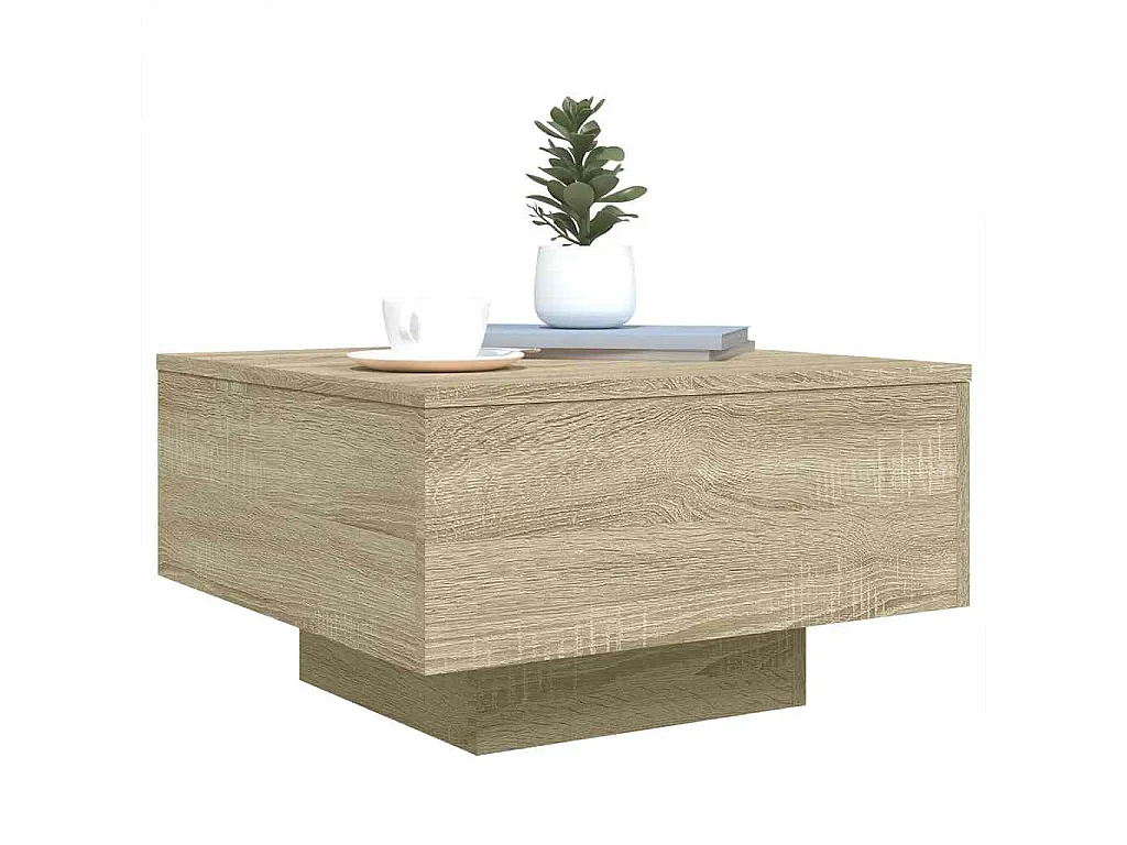 Table basse chêne sonoma 55x55x31 cm bois d'ingénierie