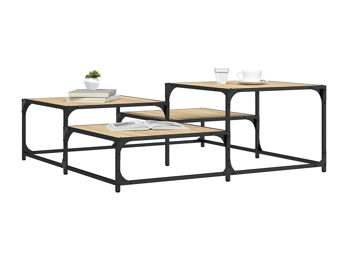 Mesa de centro madera de ingeniería roble Sonoma 107x107x40 cm