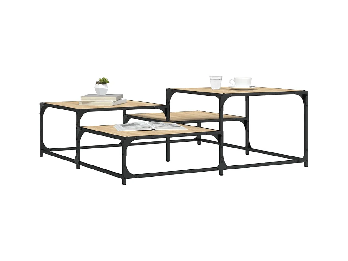 Table basse chêne sonoma 107x107x40 cm bois d'ingénierie