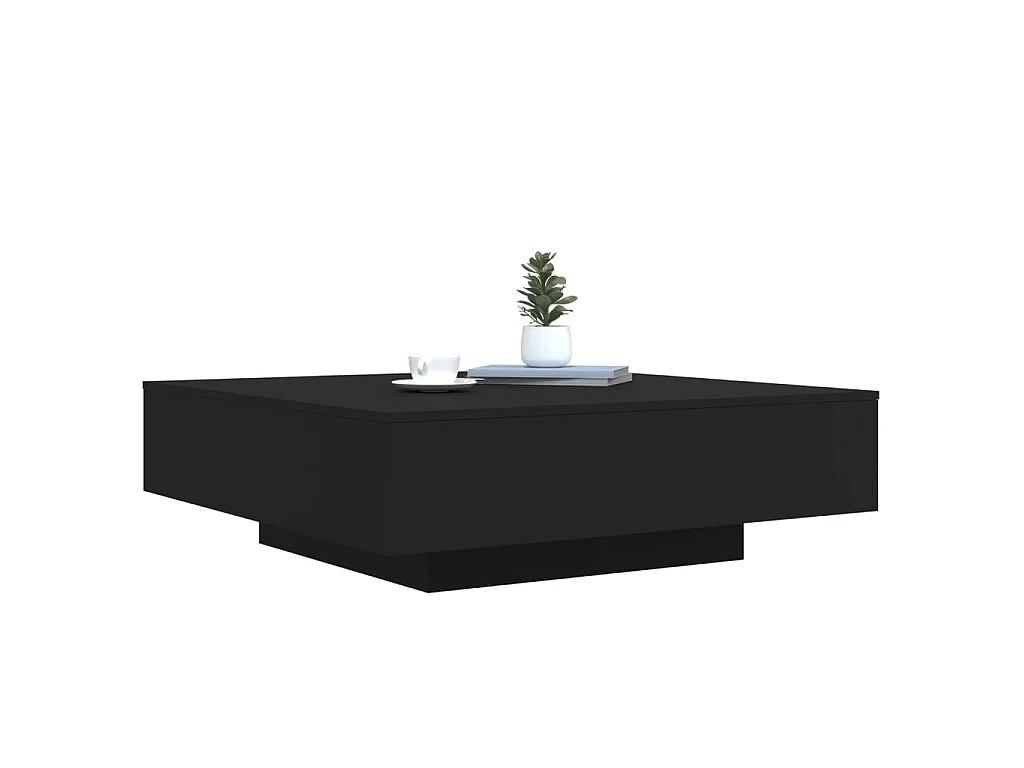 Couchtisch mit LED-Leuchten Schwarz 100x100x31 cm