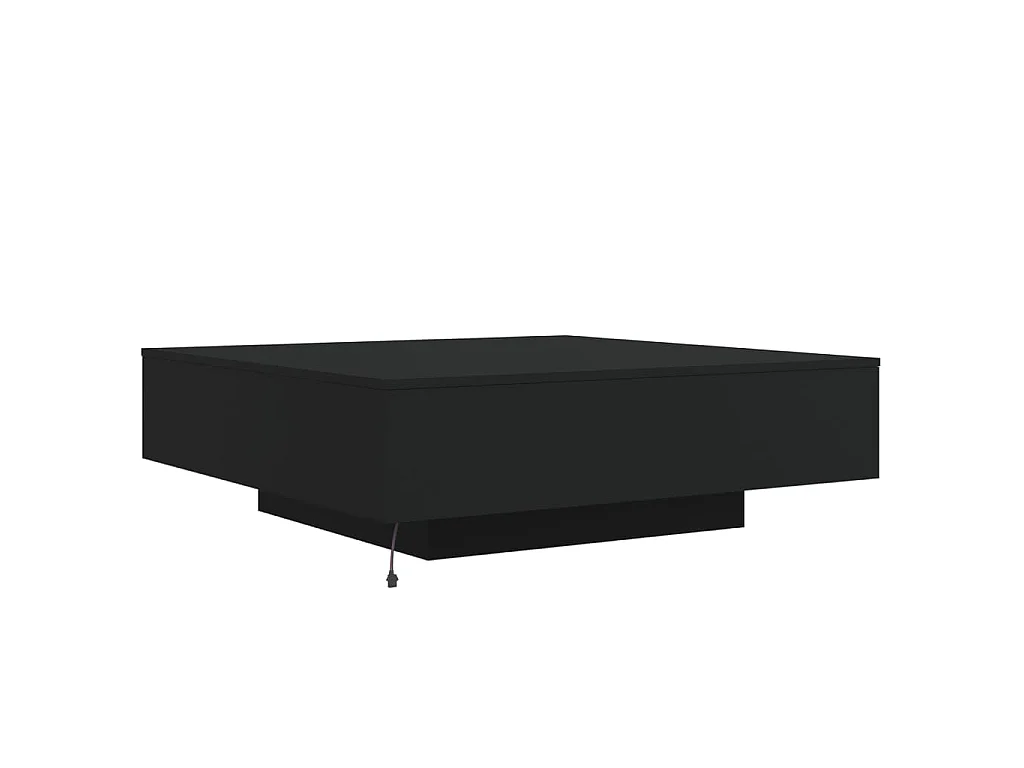 Couchtisch mit LED-Leuchten Schwarz 100x100x31 cm
