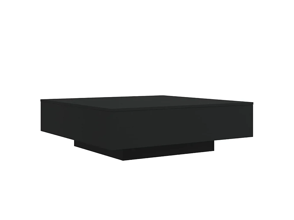 Table basse avec lumières LED noir 100x100x31 cm