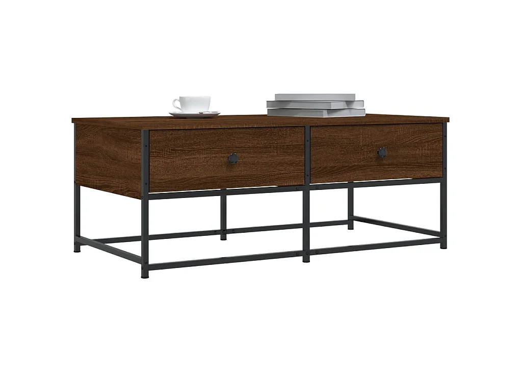 Mesa de centro madera de ingeniería roble marrón 100x51x40 cm