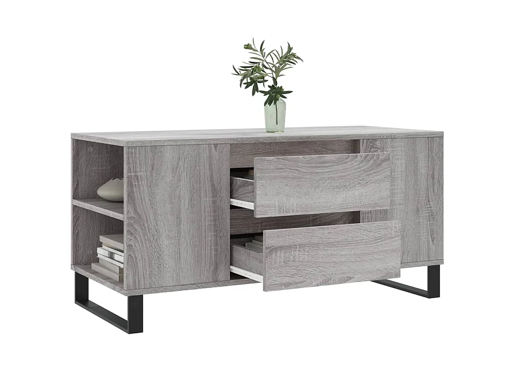 Table basse sonoma gris 102x44,5x50 cm bois d'ingénierie