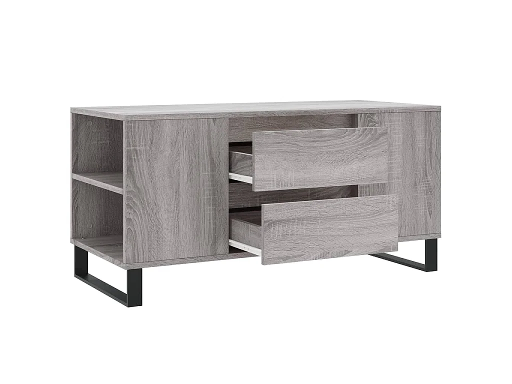 Table basse sonoma gris 102x44,5x50 cm bois d'ingénierie