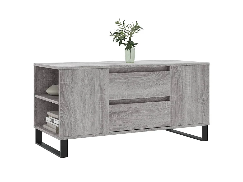 Table basse sonoma gris 102x44,5x50 cm bois d'ingénierie