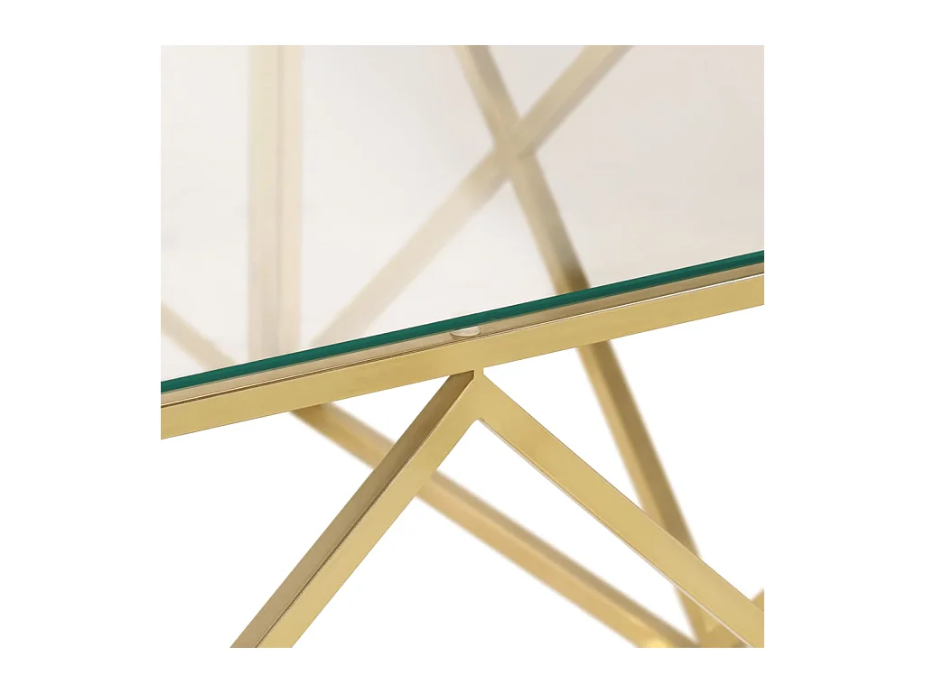 Couchtisch Golden Edelstahl und Hartglas