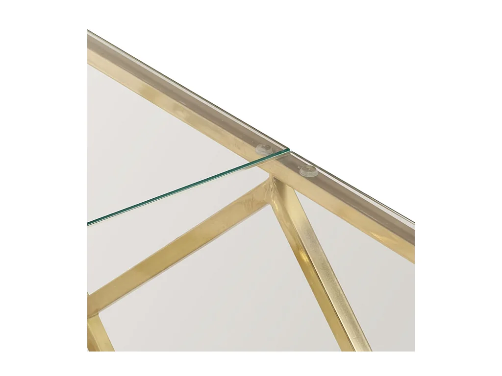 Couchtisch Golden Edelstahl und Hartglas