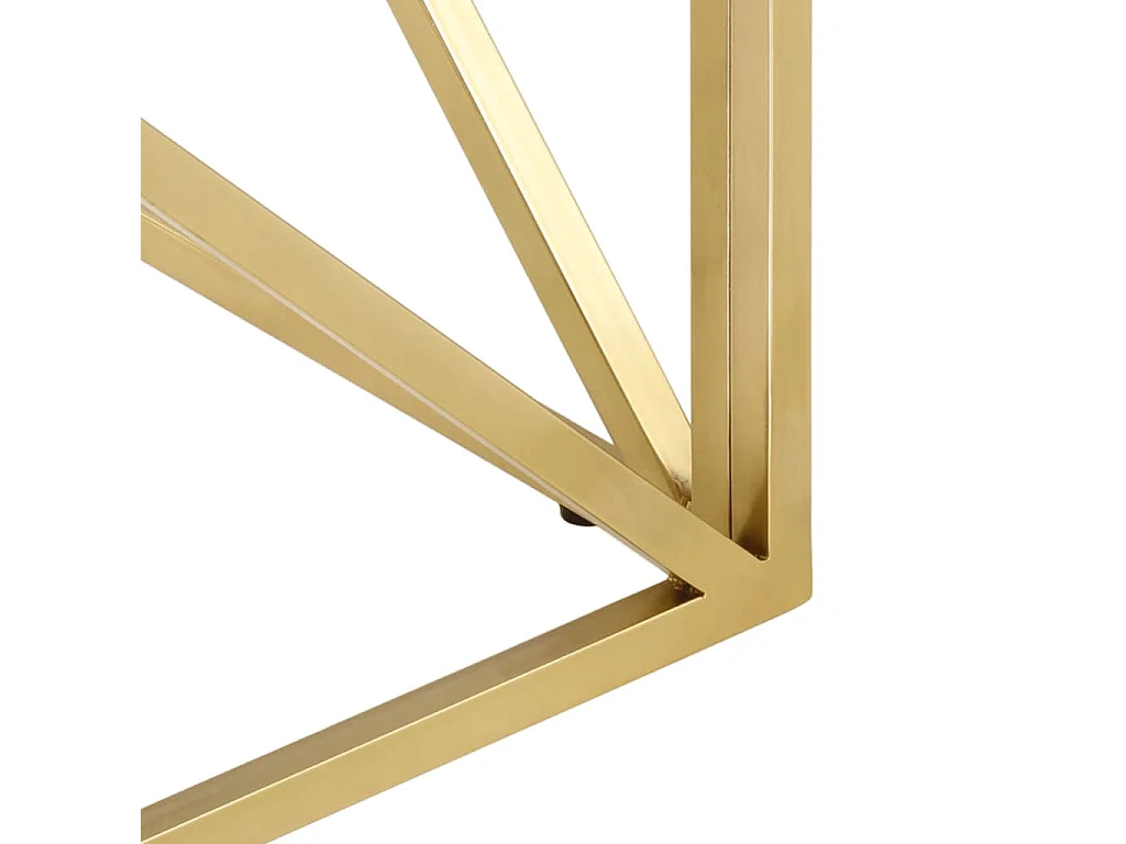 Couchtisch Golden Edelstahl und Hartglas