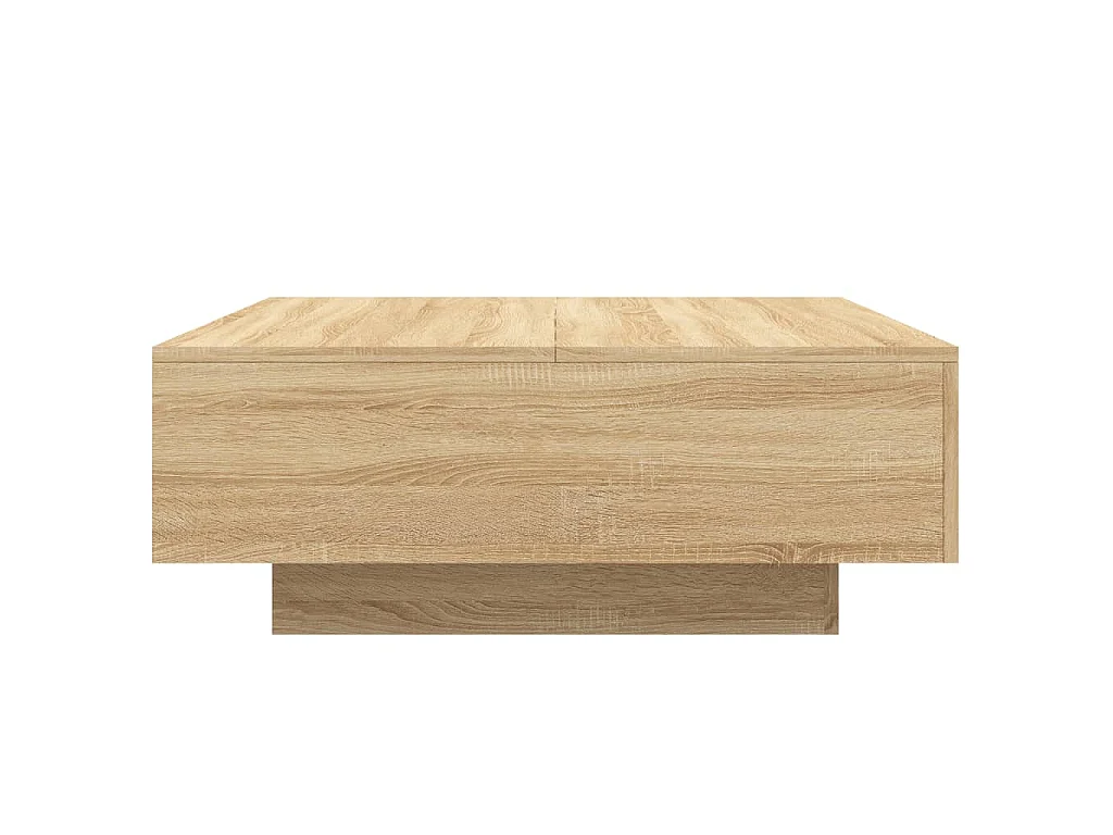 Table basse avec lumières LED chêne sonoma 80x80x31 cm