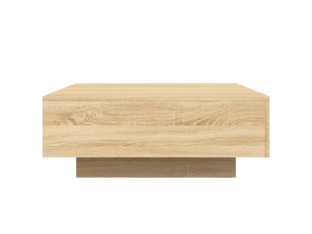Table basse avec lumières LED chêne sonoma 80x80x31 cm