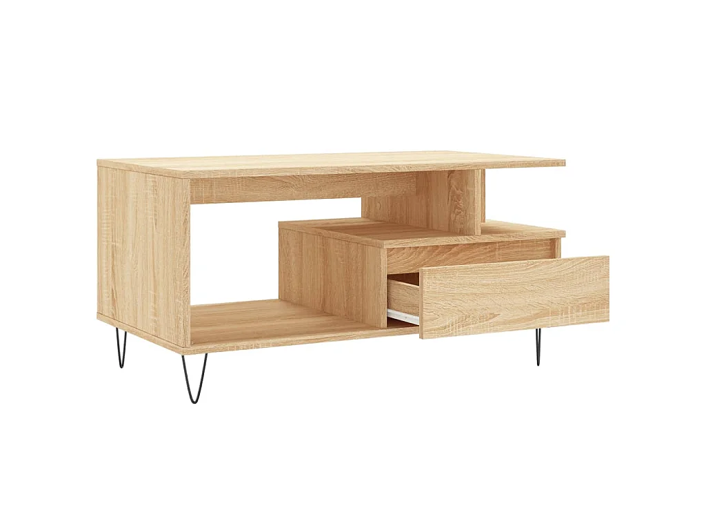 Tavolino da Salotto Rovere Sonoma 90x49x45 cm Legno Multistrato