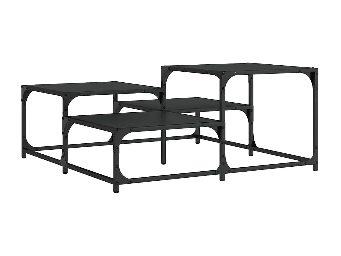 Table basse noir 87,5x87,5x40 cm bois d'ingénierie