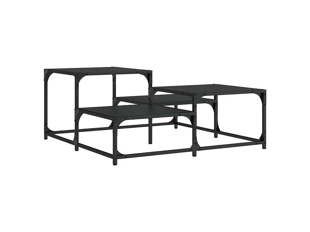 Table basse noir 87,5x87,5x40 cm bois d'ingénierie
