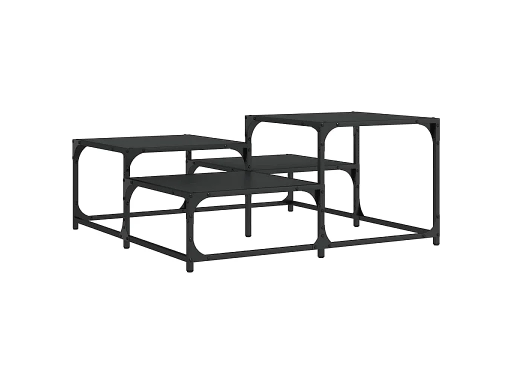 Table basse noir 87,5x87,5x40 cm bois d'ingénierie