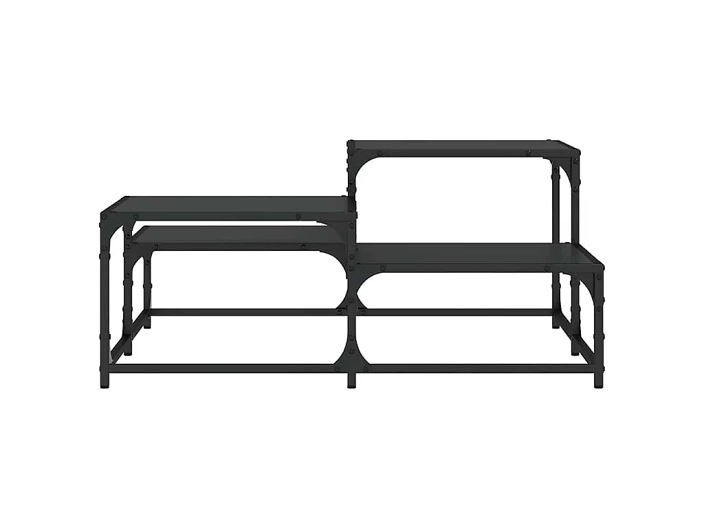 Table basse noir 87,5x87,5x40 cm bois d'ingénierie