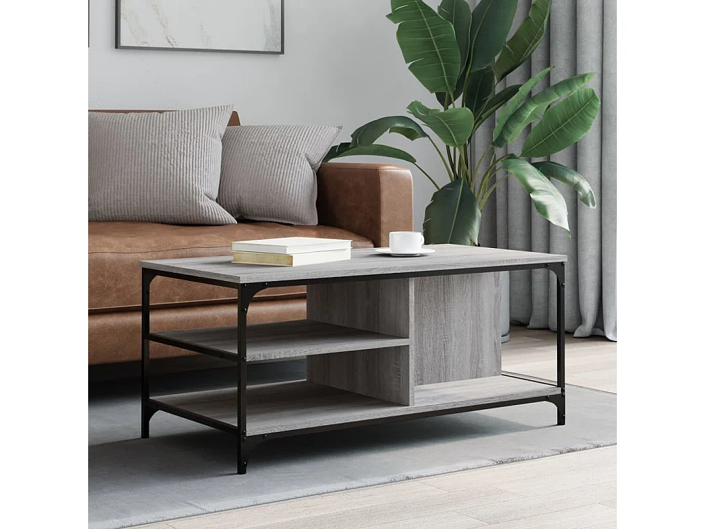 Table basse Sonoma gris 100x50x45 cm Bois d'ingénierie