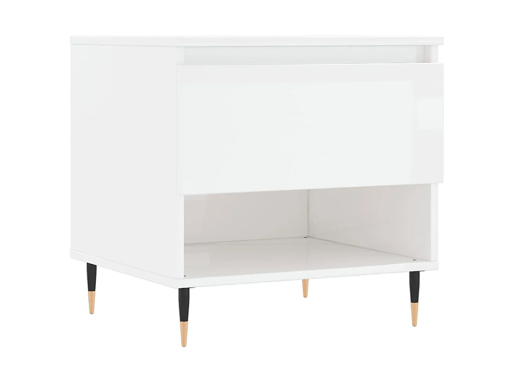 Tables basses 2 pcs blanc brillant 50x46x50cm bois d'ingénierie