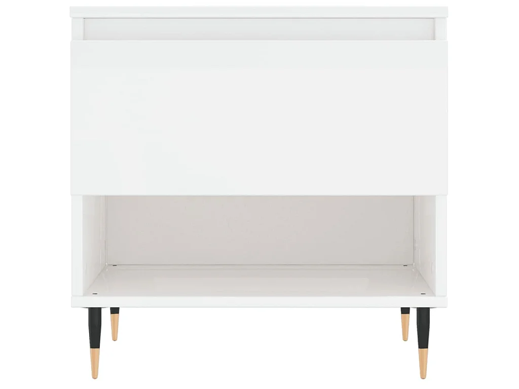 Tables basses 2 pcs blanc brillant 50x46x50cm bois d'ingénierie