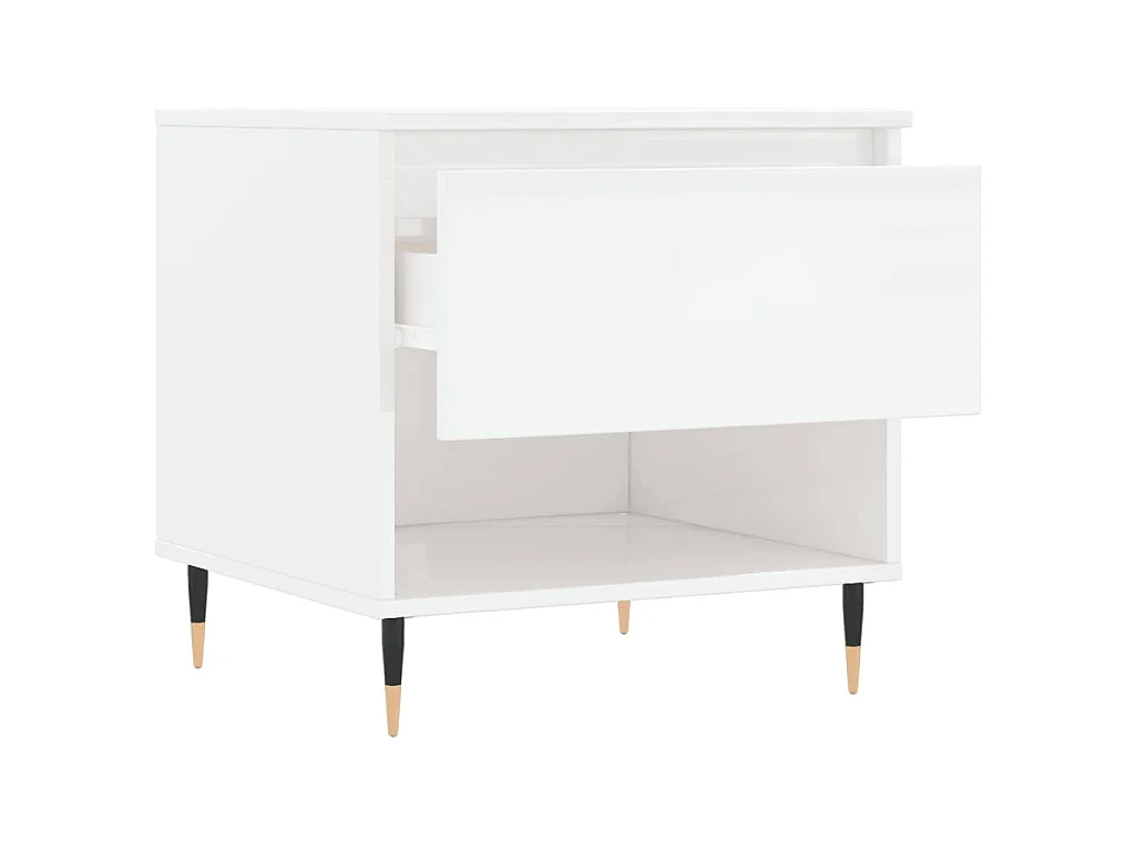 Tables basses 2 pcs blanc brillant 50x46x50cm bois d'ingénierie