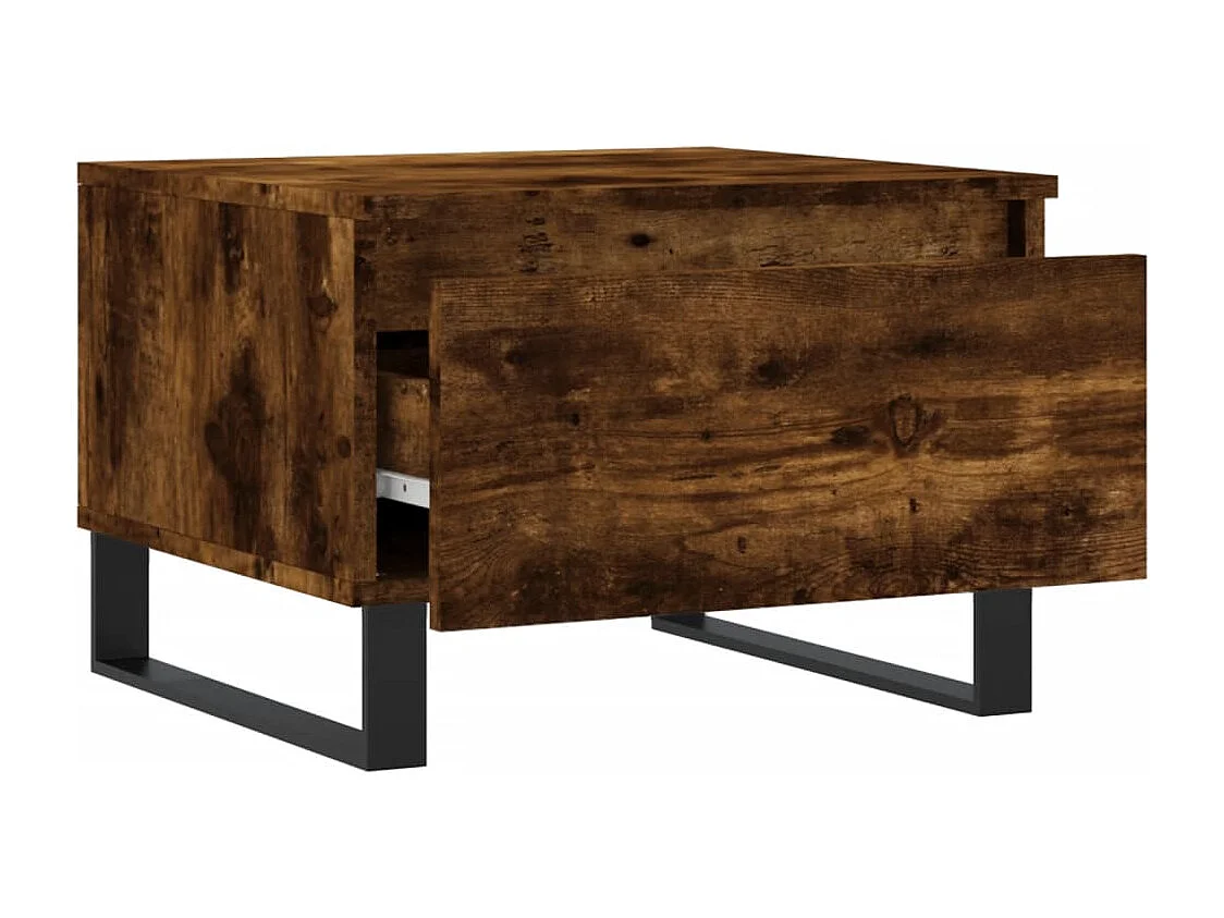 Salontafels 2 st 50x46x35 cm bewerkt hout gerookt eikenkleurig