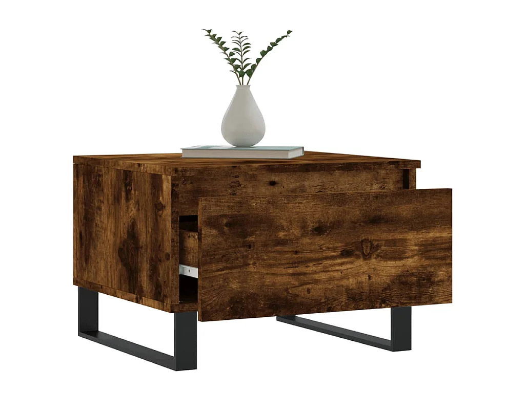Tables basses 2 pcs chêne fumé 50x46x35 cm bois d'ingénierie